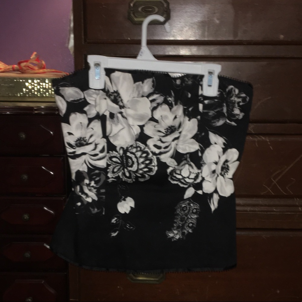 Black flower shirt